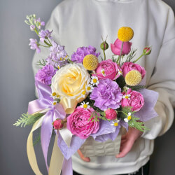 Букет «Шляпная Коробка Недели «Наша история»» Букет «Шляпная Коробка Недели «Наша история»»