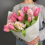 Мармелад: букет с тюльпанами и гиацинтами - Фотография 2