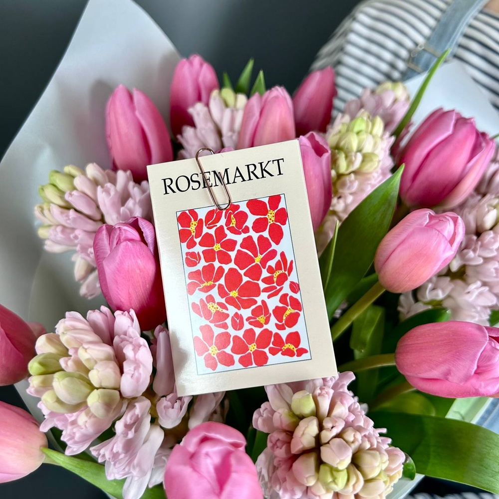 Мармелад: букет с тюльпанами и гиацинтами