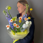 Авторский букет «Садовый гном» - Фотография 1