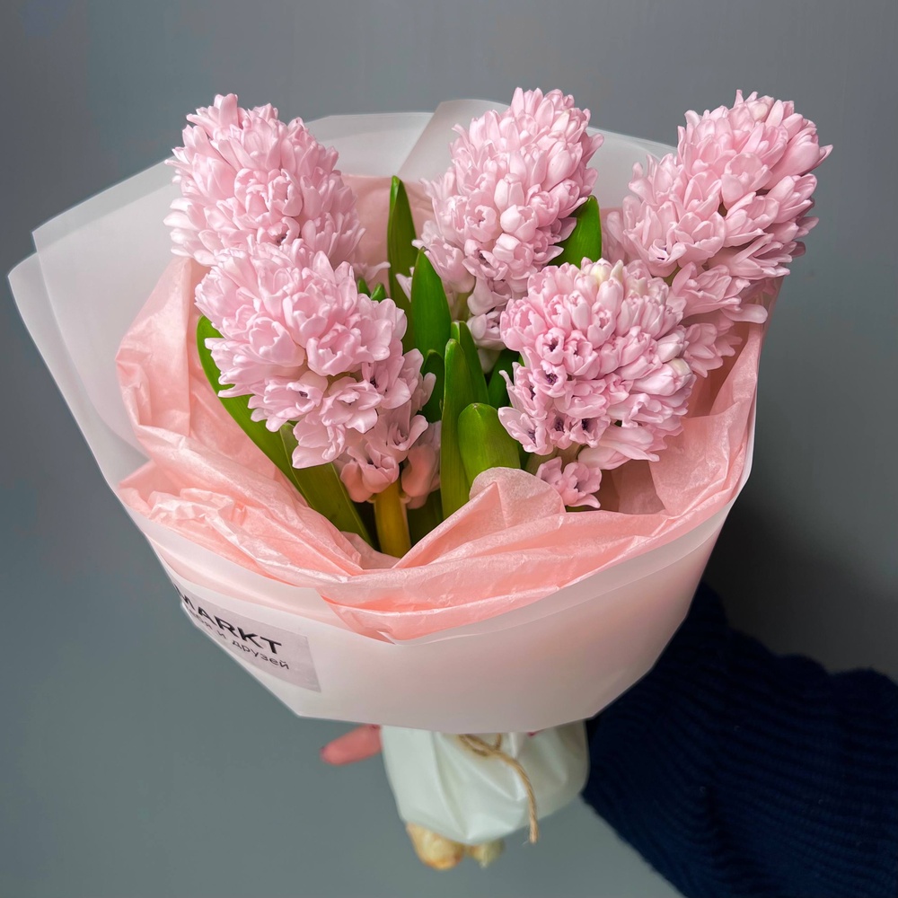 Авторский букет «Неразлучники» с розовым гиацинтом