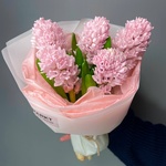 Авторский букет «Неразлучники» с розовым гиацинтом - Фотография 1