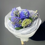 Авторский букет «Неразлучники» с синим гиацинтом - Фотография 3