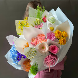 Дофаминовый букет в корейском стиле, размер XL Дофаминовый букет в корейском стиле, размер XL