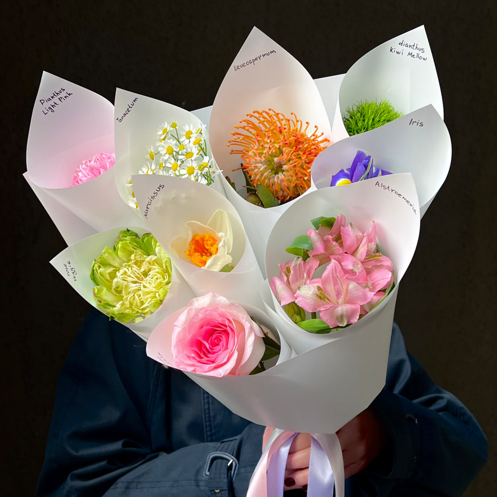 Дофаминовый букет в корейском стиле, размер S