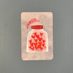 Букет «Мини-открытка «Банка с сердечками» / PrintMyFlowers 00070	»