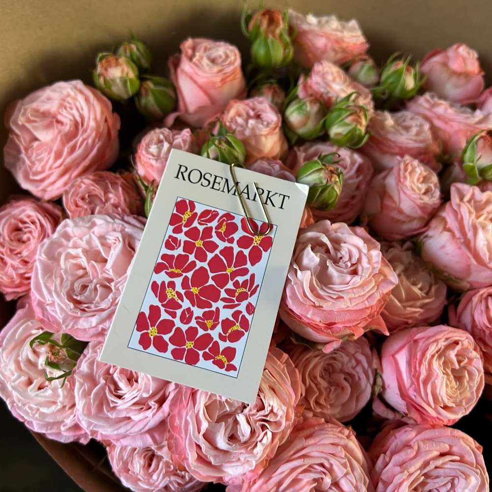 Монобукет из 7 кустовых роз Бомбастик в крафте