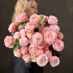 Монобукет из 11 кустовых роз Бомбастик под ленту — монобукет из кустовых роз Бомбастик - Фотография 2