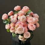 Монобукет из 11 кустовых роз Бомбастик под ленту — монобукет из кустовых роз Бомбастик - Фотография 5