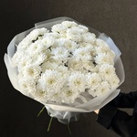 Монобукет «Белый шелк» из 11 белых кустовых хризантем — монобукет из 11 кустовых хризантем Алтай - Фотография 8