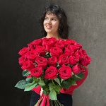 Монобукет из 31 красной розы под ленту — монобукет из 31 красной розы под ленту - Фотография 2