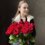 19 красных роз под ленту — монобукет из 19 красных роз - Фотография 2